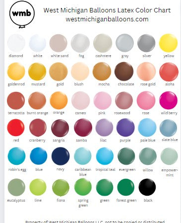 Balloon Business Color Chart - Customizable